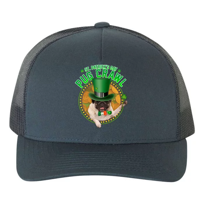 St. Patrick's Day Pug Crawl Funny Irish Pug Yupoong Adult 5-Panel Trucker Hat