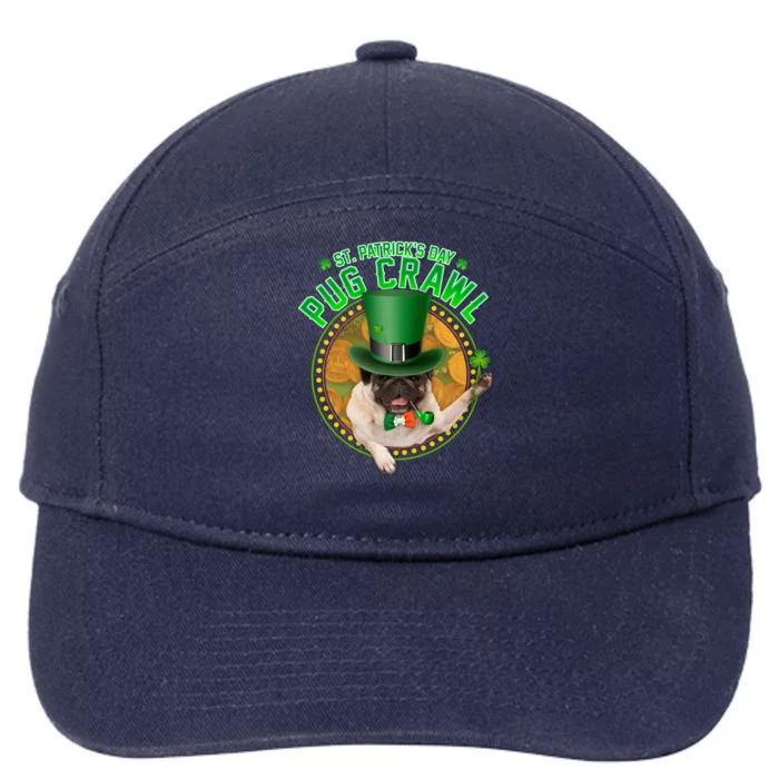 St. Patrick's Day Pug Crawl Funny Irish Pug 7-Panel Snapback Hat