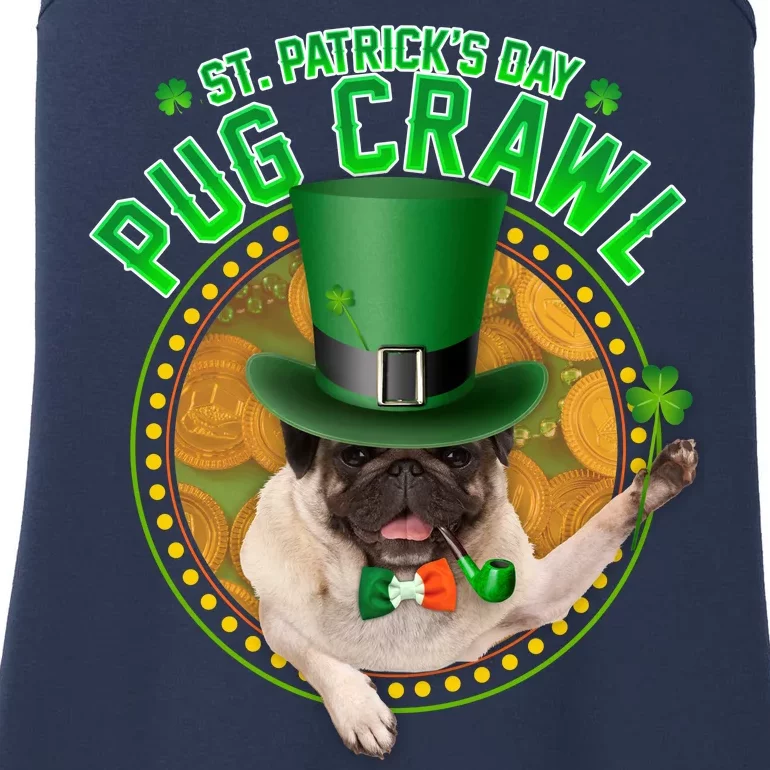 St. Patrick's Day Pug Crawl Funny Irish Pug Ladies Essential Tank