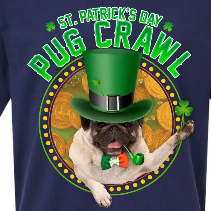 St. Patrick's Day Pug Crawl Funny Irish Pug Sueded Cloud Jersey T-Shirt