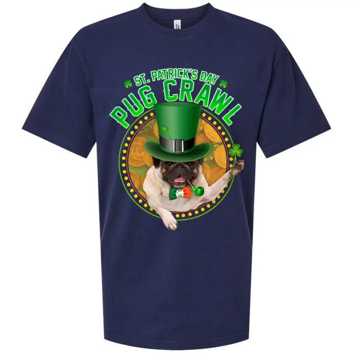 St. Patrick's Day Pug Crawl Funny Irish Pug Sueded Cloud Jersey T-Shirt