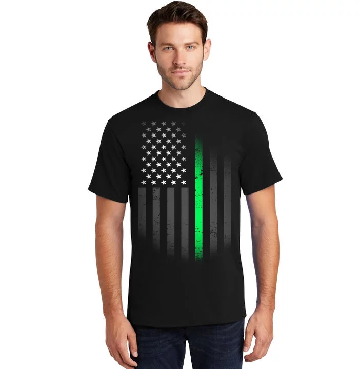 St. Patrick's Day Thin Green Line Flag Tall T-Shirt