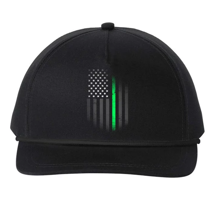 St. Patrick's Day Thin Green Line Flag Snapback Five-Panel Rope Hat