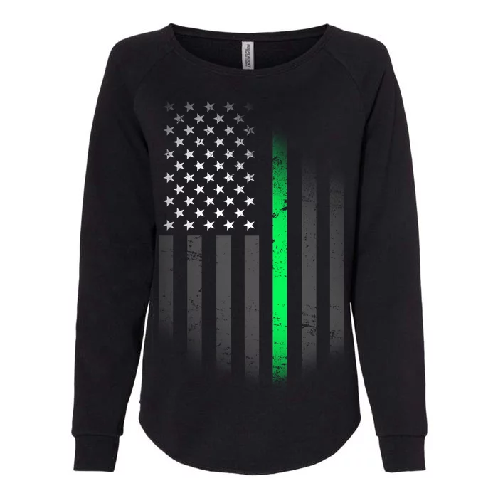 St. Patrick's Day Thin Green Line Flag Womens California Wash Sweatshirt