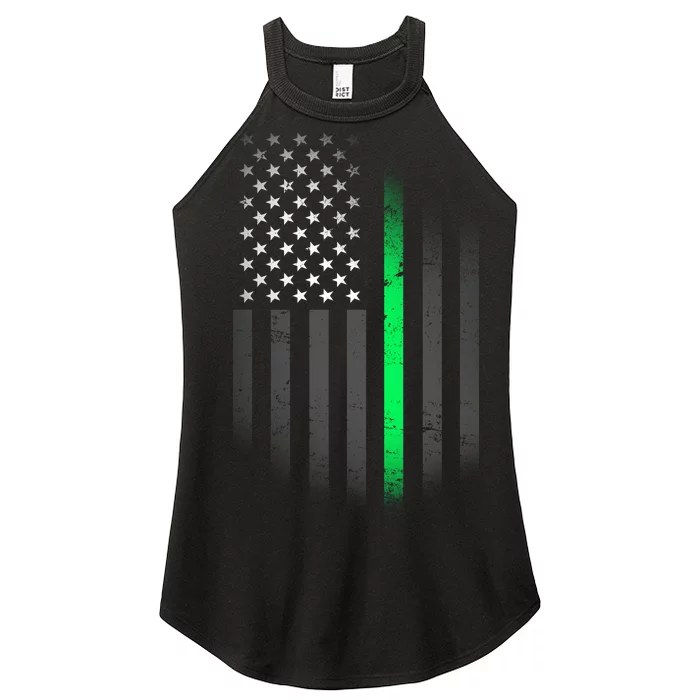 St. Patrick's Day Thin Green Line Flag Women’s Perfect Tri Rocker Tank