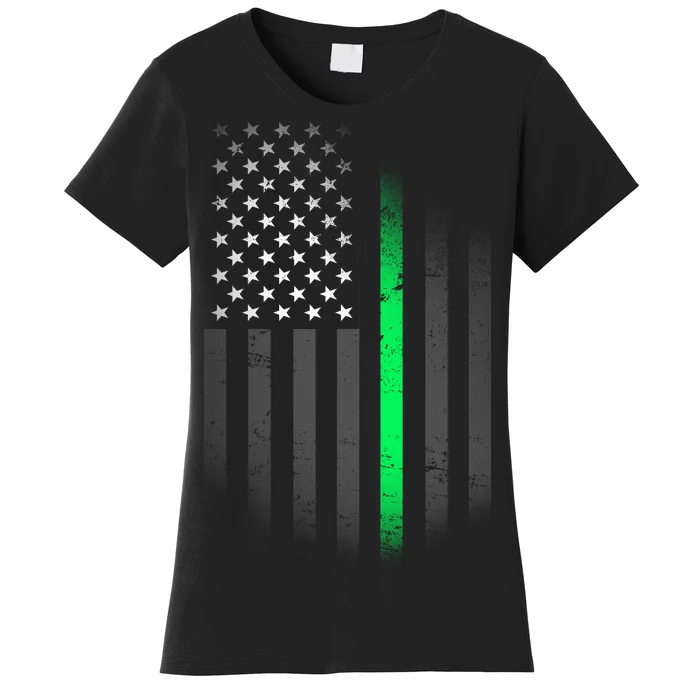 St. Patrick's Day Thin Green Line Flag Women's T-Shirt