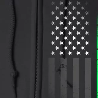 St. Patrick's Day Thin Green Line Flag Full Zip Hoodie