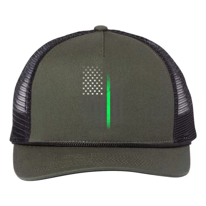 St. Patrick's Day Thin Green Line Flag Retro Rope Trucker Hat Cap