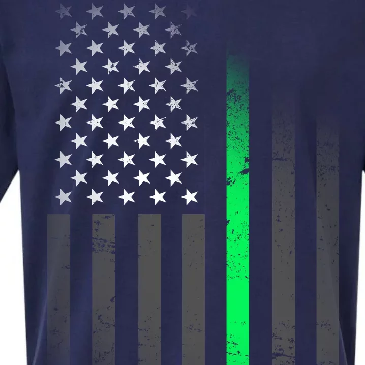 St. Patrick's Day Thin Green Line Flag Sueded Cloud Jersey T-Shirt