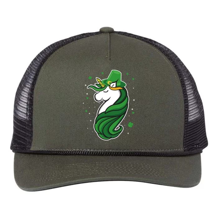 St. Patrick's Day Unicorn Retro Rope Trucker Hat Cap