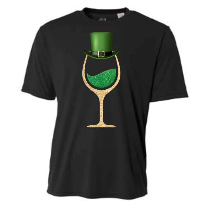 St. Patrick's Day Wine Glass Cooling Performance Crew T-Shirt