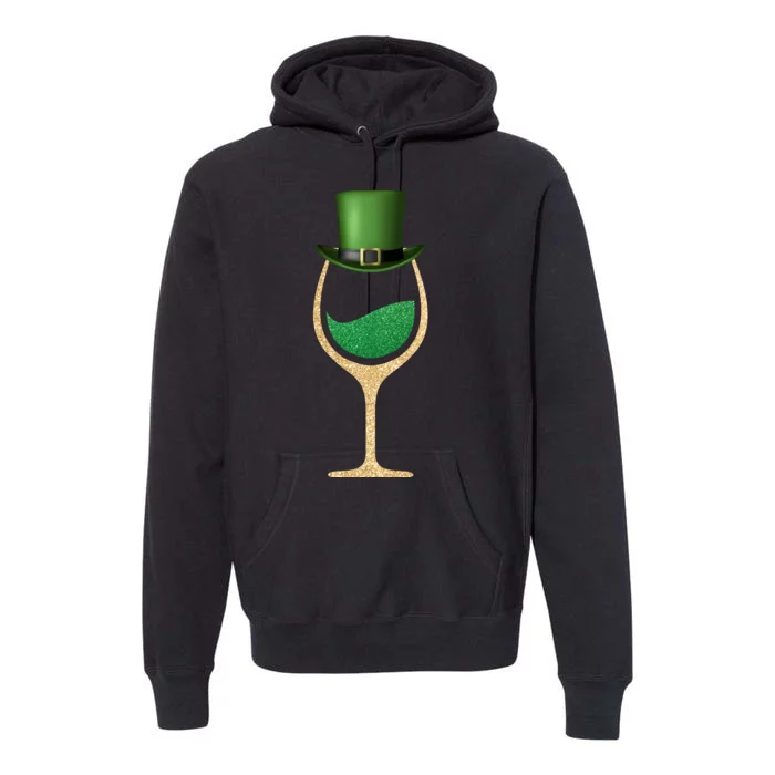 St. Patrick's Day Wine Glass Premium Hoodie