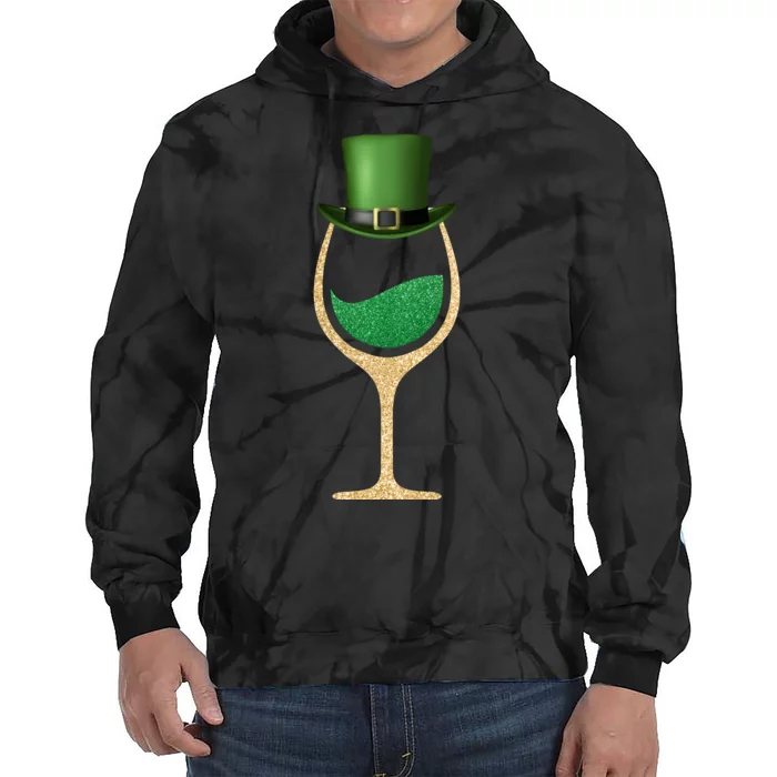 St. Patrick's Day Wine Glass Tie Dye Hoodie