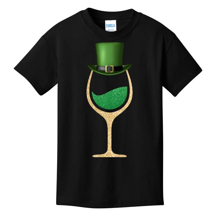 St. Patrick's Day Wine Glass Kids T-Shirt