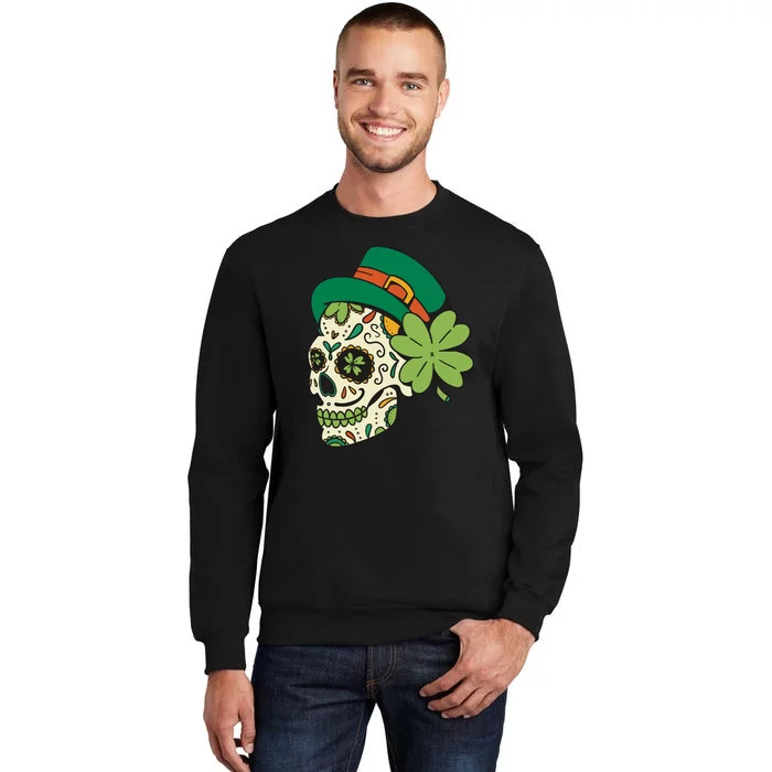 St Patricks Clover Skull Sweatshirt