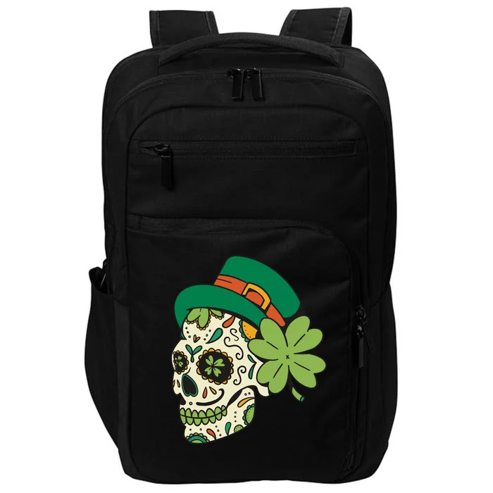 St Patricks Clover Skull Impact Tech Backpack