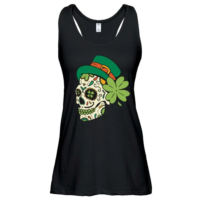 St Patricks Clover Skull Ladies Essential Flowy Tank