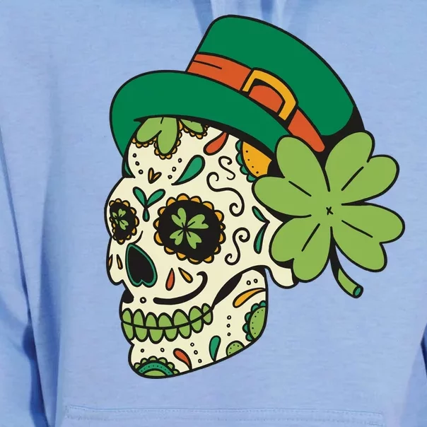 St Patricks Clover Skull Unisex Surf Hoodie