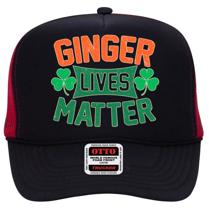 St Patricks Day - Ginger Lives Matter High Crown Mesh Trucker Hat