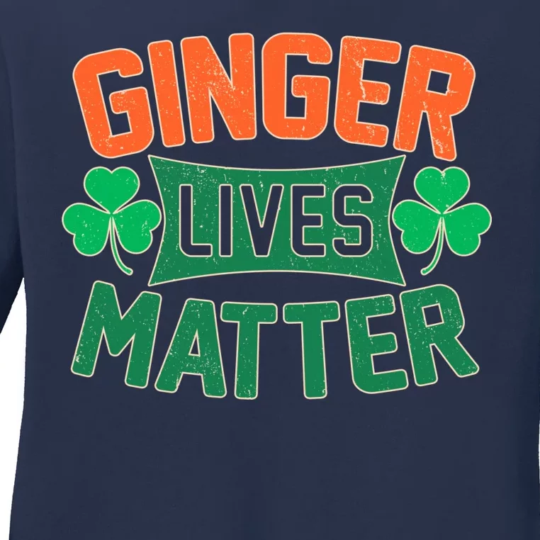 St Patricks Day - Ginger Lives Matter Ladies Long Sleeve Shirt