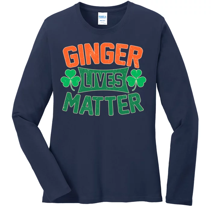 St Patricks Day - Ginger Lives Matter Ladies Long Sleeve Shirt