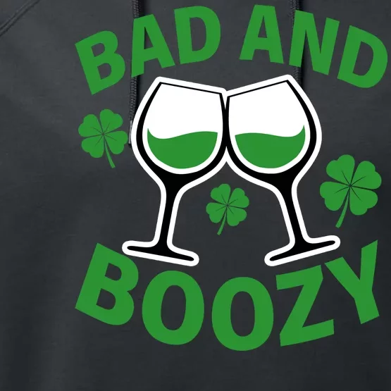 St Patrick's Day Bad and Boozy Performance Fleece Hoodie