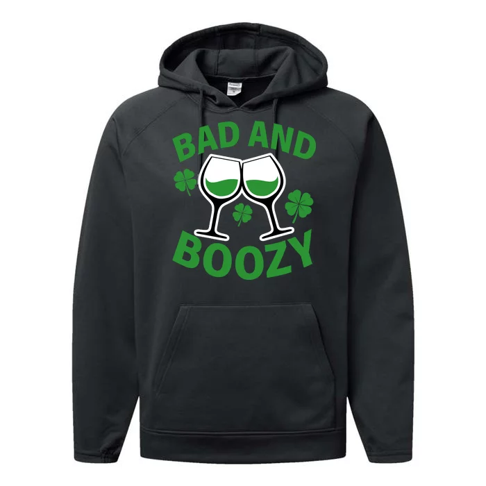 St Patrick's Day Bad and Boozy Performance Fleece Hoodie