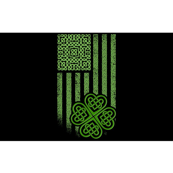 St Patrick's Day Celtic Shamrock US American Flag Bumper Sticker