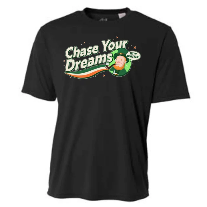 St Patrick's Day Chase Your Dreams With Whiskey Cooling Performance Crew T-Shirt