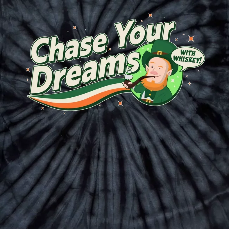 St Patrick's Day Chase Your Dreams With Whiskey Tie-Dye T-Shirt