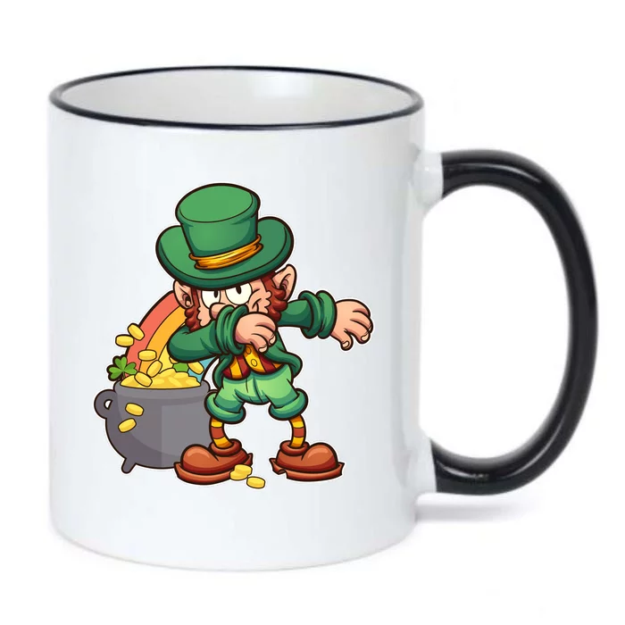 St Patricks Day Dabbing Leprechaun Pot Of Gold Black Color Changing Mug