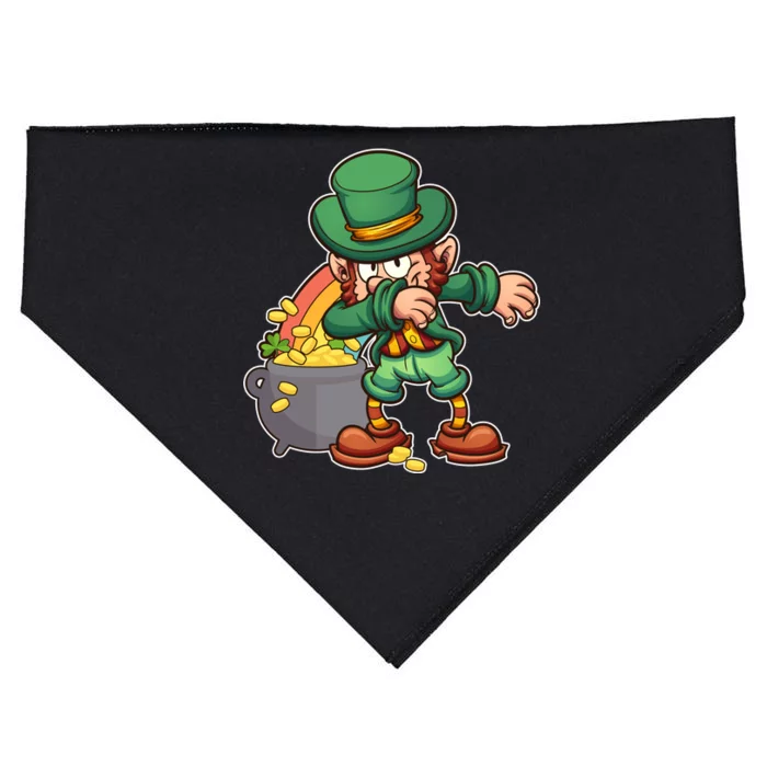 St Patricks Day Dabbing Leprechaun Pot Of Gold USA-Made Doggie Bandana