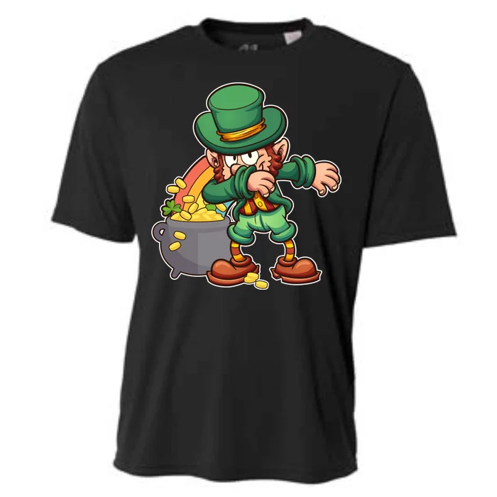 St Patricks Day Dabbing Leprechaun Pot Of Gold Cooling Performance Crew T-Shirt