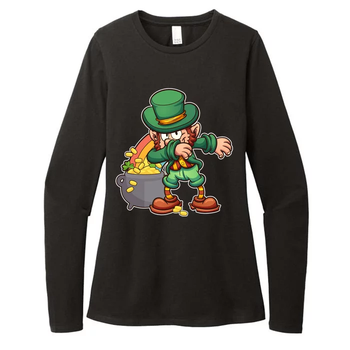 St Patricks Day Dabbing Leprechaun Pot Of Gold Womens CVC Long Sleeve Shirt