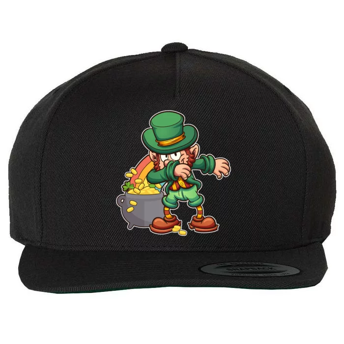 St Patricks Day Dabbing Leprechaun Pot Of Gold Wool Snapback Cap