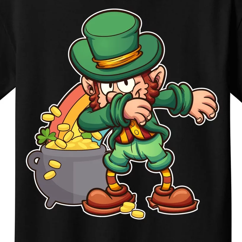 St Patricks Day Dabbing Leprechaun Pot Of Gold Kids T-Shirt