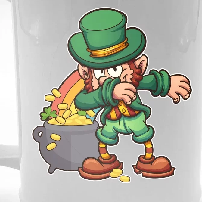 St Patricks Day Dabbing Leprechaun Pot Of Gold Front & Back Beer Stein