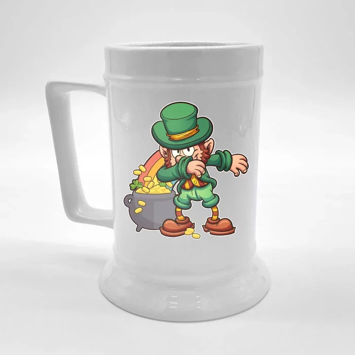 St Patricks Day Dabbing Leprechaun Pot Of Gold Front & Back Beer Stein