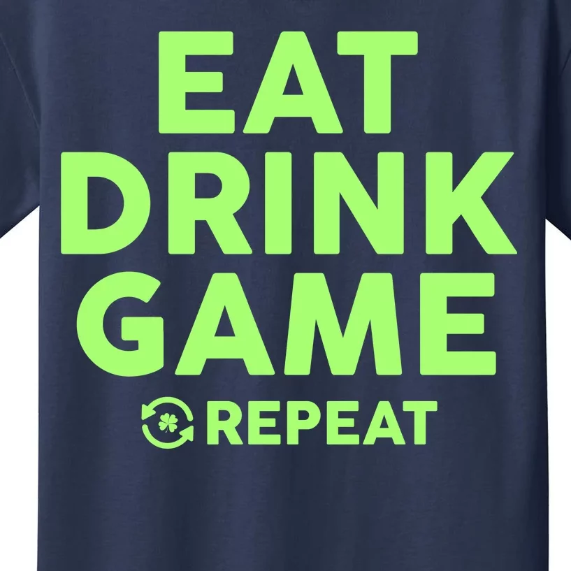 St Patrick's Day Eat Drink Game Repeat Kids T-Shirt