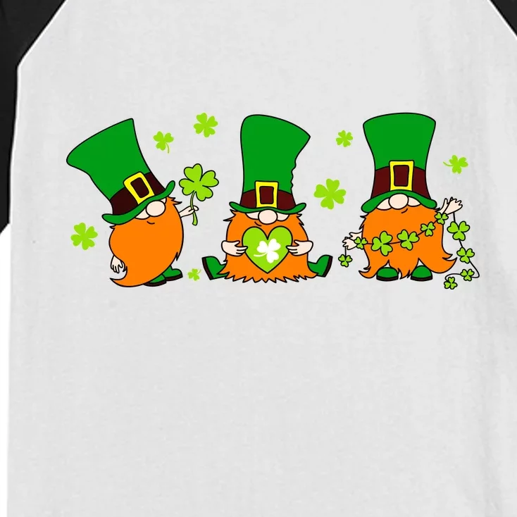 St Patrick's Day Gnome Kids Colorblock Raglan Jersey