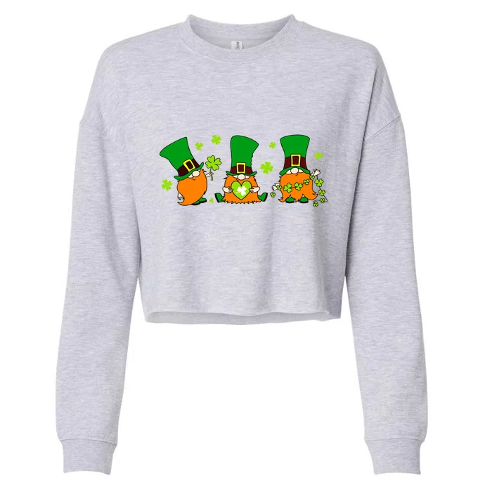 St Patrick's Day Gnome Cropped Pullover Crew