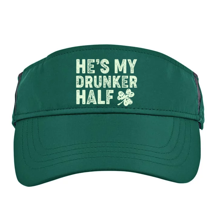 St Patrick's Day He's My Drunker Half Matching Couple's Adult Drive Performance Visor