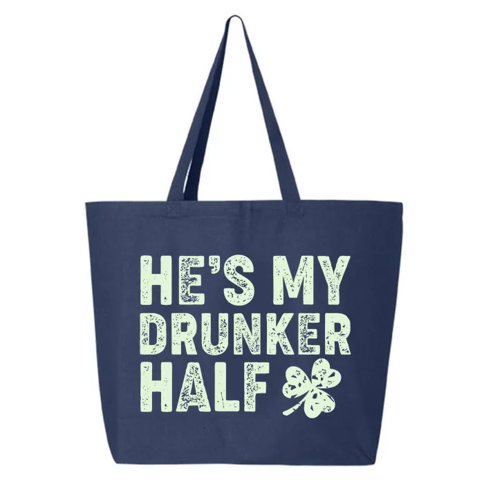 St Patrick's Day He's My Drunker Half Matching Couple's 25L Jumbo Tote