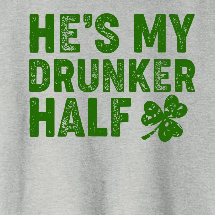 St Patrick's Day He's My Drunker Half Matching Couple's Women's Crop Top Tee