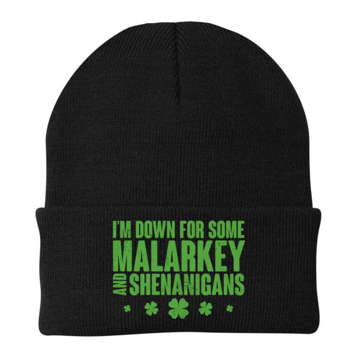 St Patrick's Day I'm Down For Some Malarkey And Shenanigans Knit Cap Winter Beanie