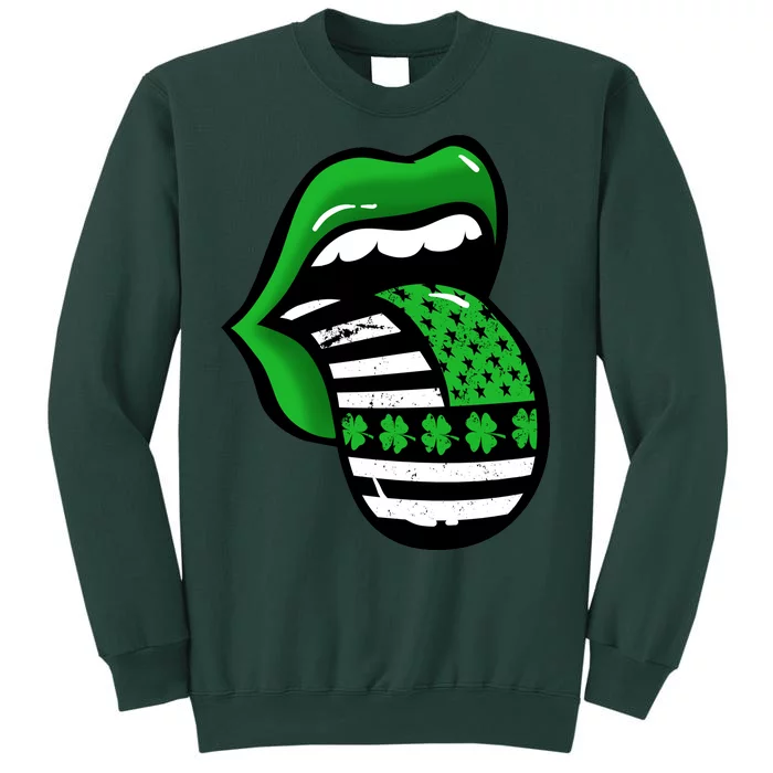 St Patricks Day Irish American Shamrock Flag Paddy Tall Sweatshirt