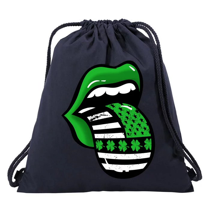 St Patricks Day Irish American Shamrock Flag Paddy Drawstring Bag