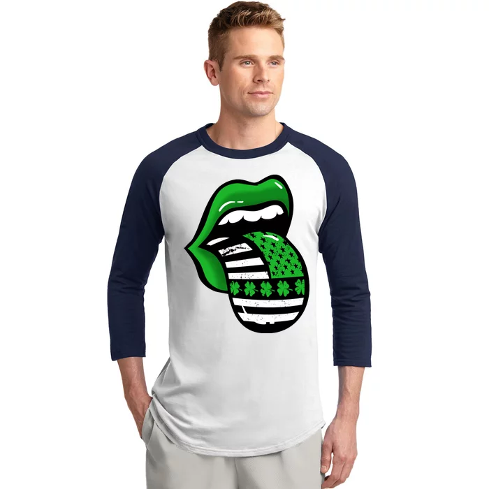 St Patricks Day Irish American Shamrock Flag Paddy Baseball Sleeve Shirt