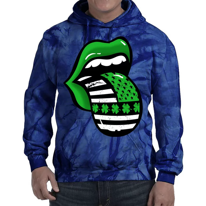 St Patricks Day Irish American Shamrock Flag Paddy Tie Dye Hoodie