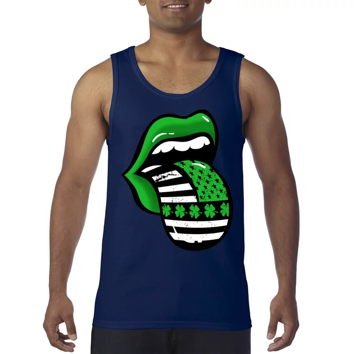 St Patricks Day Irish American Shamrock Flag Paddy Tank Top